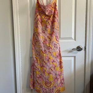 Lucy Paris| NWT| Y2K| Coquette Pink Paisley Slip Dress Size M
